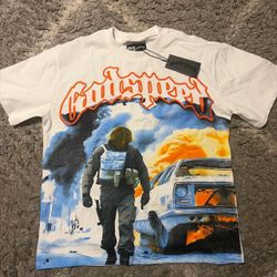 Godspeed white "Out of Many One" tee