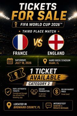 1 Third Place World Cup Ticket in Miami Left!