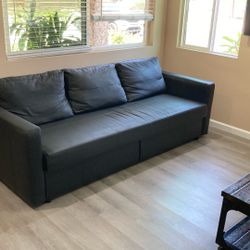 Black Luxe Leather Couch