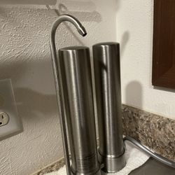 Frizzlife DS99 Countertop Water Filter System, 8-Stage Stainless Steel Faucet Water Filtration, 0.5