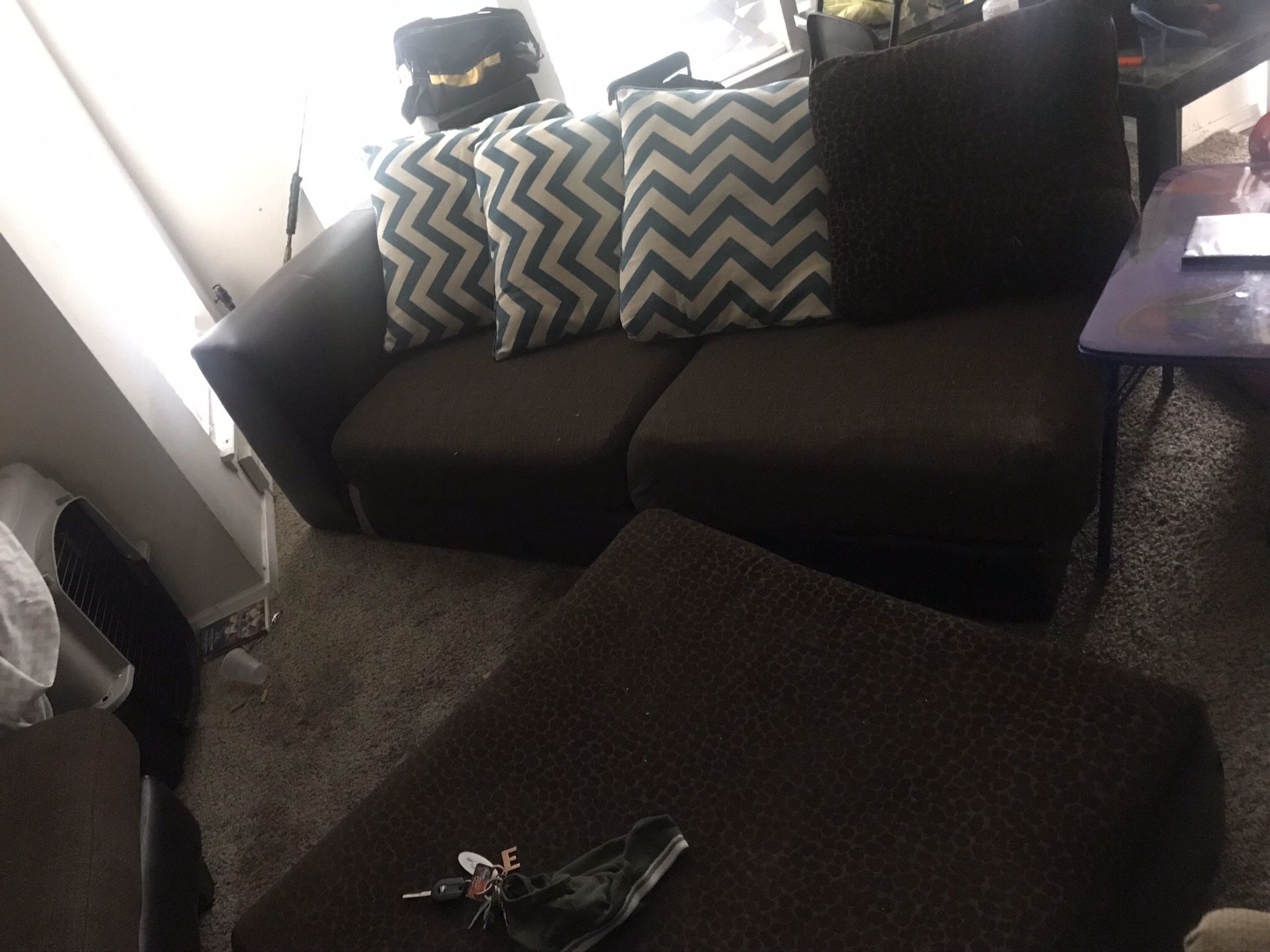 Love seat and sectional couch with ottoman were moving and i need it gone asap