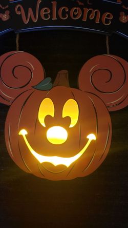 Disney Halloween Mickey Mouse Light Up Welcome Sign