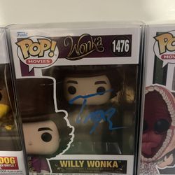 SIGNED Timothee Chalamet Willy Wonka FUNKO POP