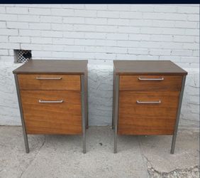 Mid Century End Table Cabinets
