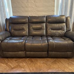 Leather Power Recliner Sofa Set