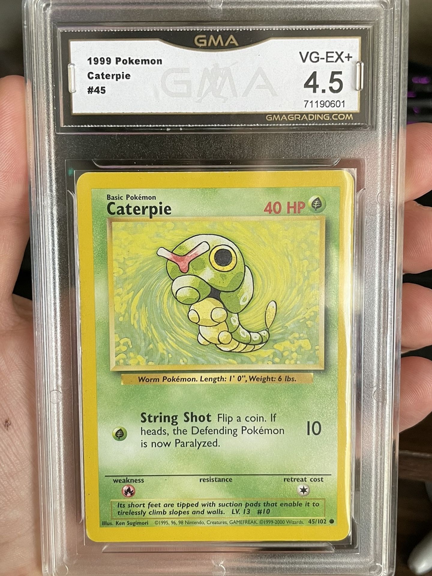 Caterpie 45/102 GMA 4.5 🐛 Pokemon - Pokémon - Graded 🔥