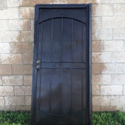 Arvada Rust Shield Black Surface Mount Universel Outswing Security Door 