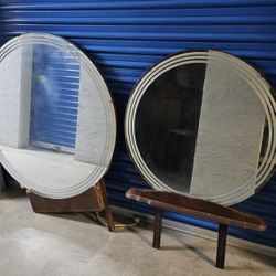 Antique rond mirrors.