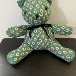 Vera Bradley Kelly Bear Greenfield Green Quilted Cotton 10" Teddy -RETIRED/RARE