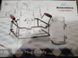 Benevolence 5 Pc. Mason Mug Caddy Set