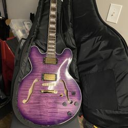 Beautiful Purple 335 Style Guitar 