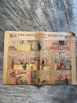 Complete 1930 Sioux City Tribune Newspaper, Vintage Americana Newsprint with Moon Mullins Comics, Historic Collectible Paper