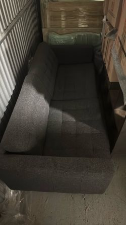 Sofa Grey tufted 80” long