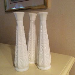 VINTAGE MILK GLASS - SET OF THREE