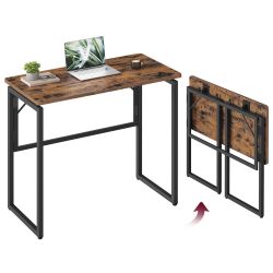 One-Piece foldable computer desk with rounded edges