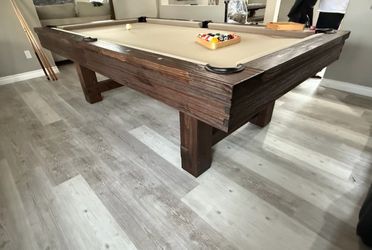 Rustic Brown Modern Pool Table 8’ (Free Delivery & Pro Setup)