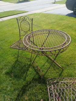 Vintage Patio Table & Chair