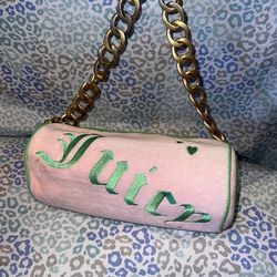 Vintage Green Pink Juicy Couture Barrel Bag Purse Handbag Y2K Terry Cloth  #vintagejuicycouture #juicycouture #juicypurse #juicycouturepurse #y2kpurse