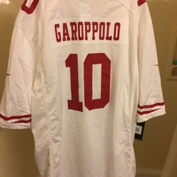 Nike men’s Authentic Jimmy Garappolo jersey sizes Small, Medium, Large and 3XL retail $100. Beware of all the FAKE jerseys being sold now