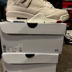 Jordan 4 Blank Canvas Sail Cement White Size 11 9 9.5 7.5