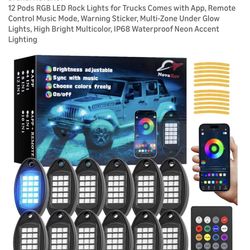 New 12 Pods RGB LED Rock Lights for Trucks 
