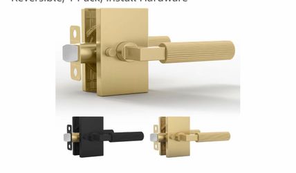 Mega Handles Ridge Privacy Door Lever, Satin Brass, Adj Backset