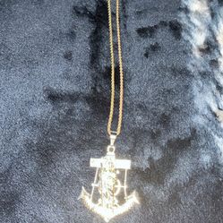 Gold 14k Plated San Judas Anchor
