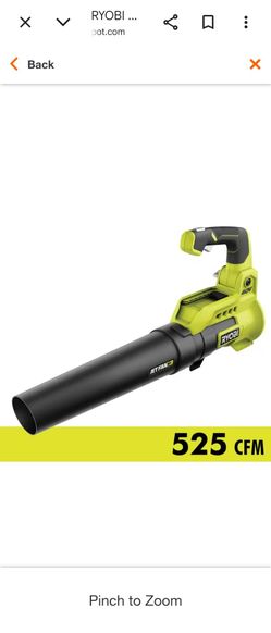 40V 110 MPH 525 CFM Cordless Battery Variable-Speed Jet Fan Leaf Blower