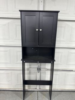 Black Over-the-Toilet Storage Cabinet
