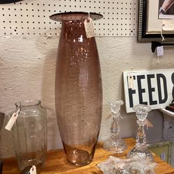 Vintage Blenko Orchid Floor Vase – 1991 - 26”H Original Sticker