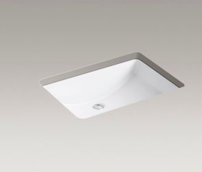 KOHLER White Undermount Rectangular Modern Bathroom Sink (23.25-in x 16.25-in)