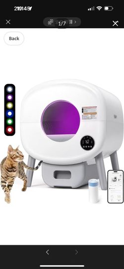Brand new in box Self Cleaning Cat Litter Box: Extra Large Automatic Litter Box for Multiple Cats, Odor-Free, App-Controlled, Ambient Light Waste Disp