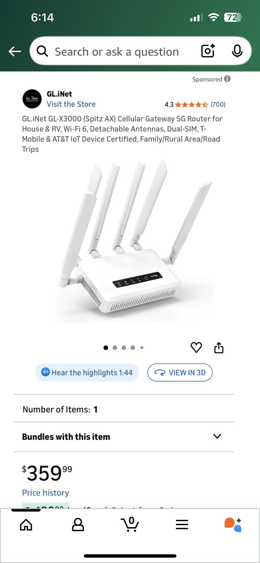 Spitz AX (GL-X3000) Wi-Fi 6 AX3000 | 5G NR | Dual-SIM