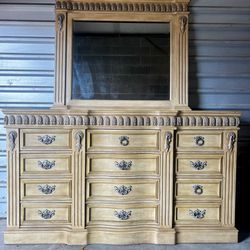 French Country Provincial Bedroom Furniture Set - Dresser Nightstand Headboard 