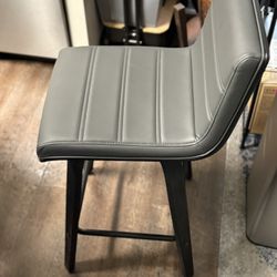 Grey Faux Leather Hydraulic Stool 