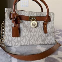 Michael Kors Hamilton Bag Beige & Brown – Original