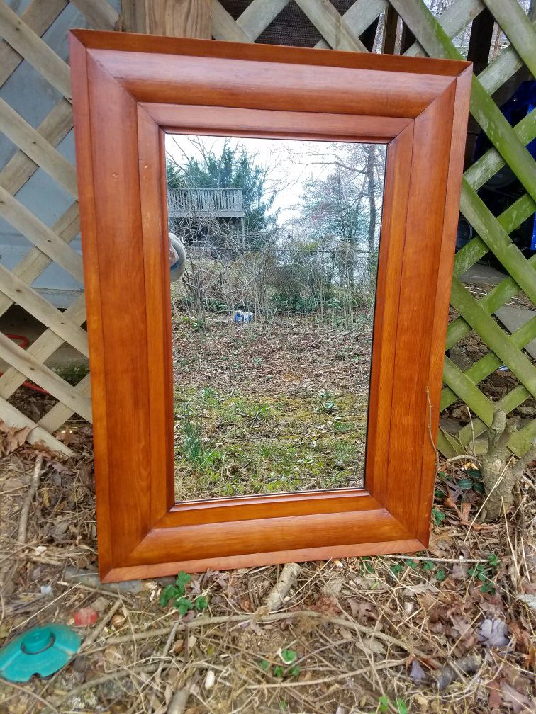 Handcarved Maple Wood Wall Mirror
