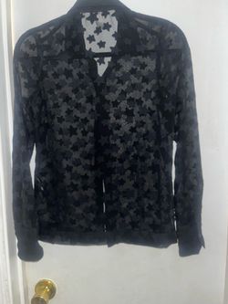 Sheer black blouse