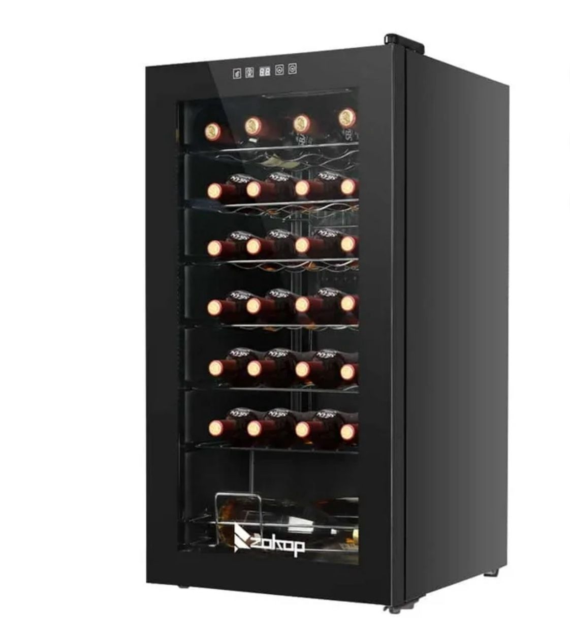 ZOKOP AC 115V /60Hz 1.8Cu.Ft/2.8Cu.Ft Compressor Wine Cabinet Wine Rack Black 34-Bottle