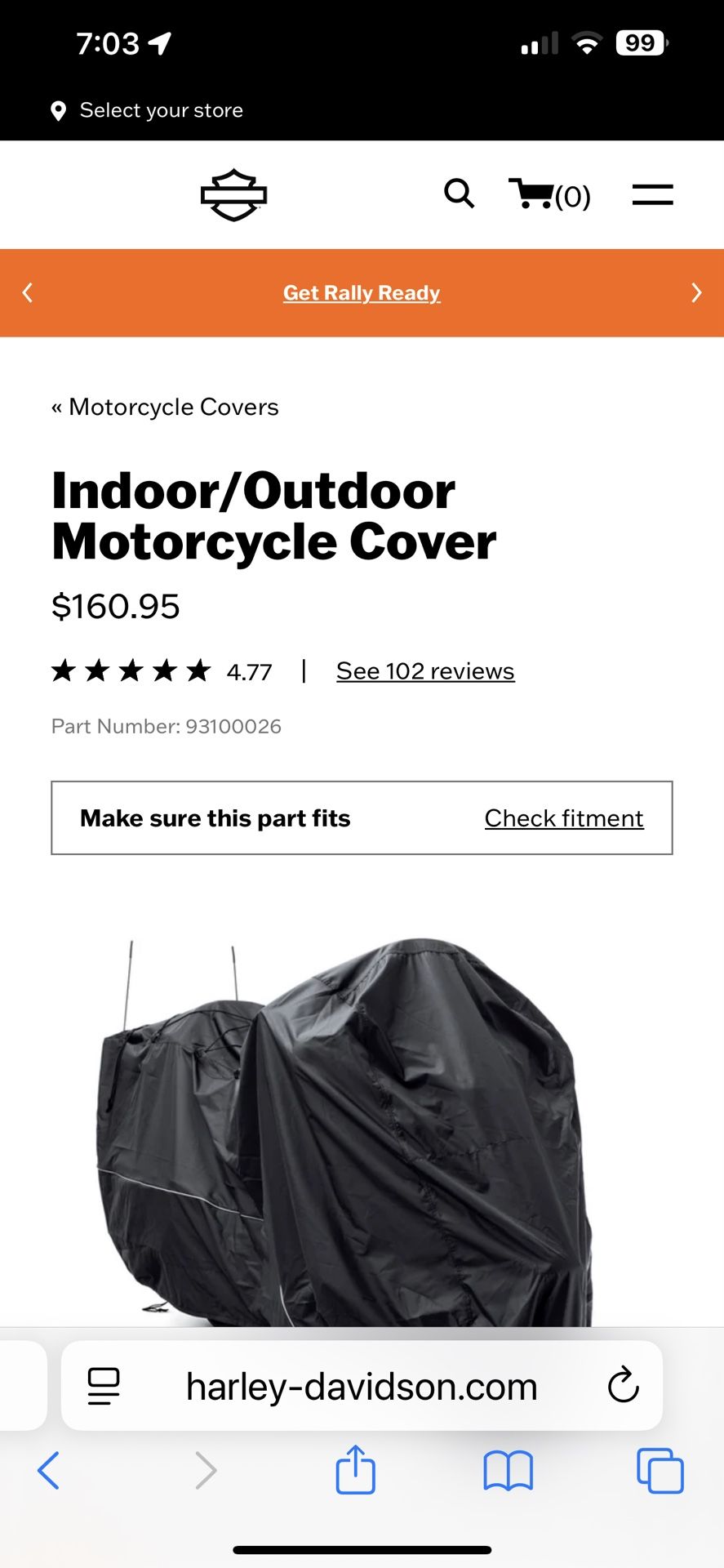 Harley Davidson motorcycle cover