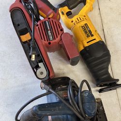 Circular Saw 71/4” electric/ Reciprocating Saw 20 v / Bel Sander 3”x 21”. repaired in good condition