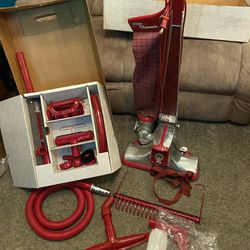 Kirby Classic III Red Vacuum With Accessory Lot