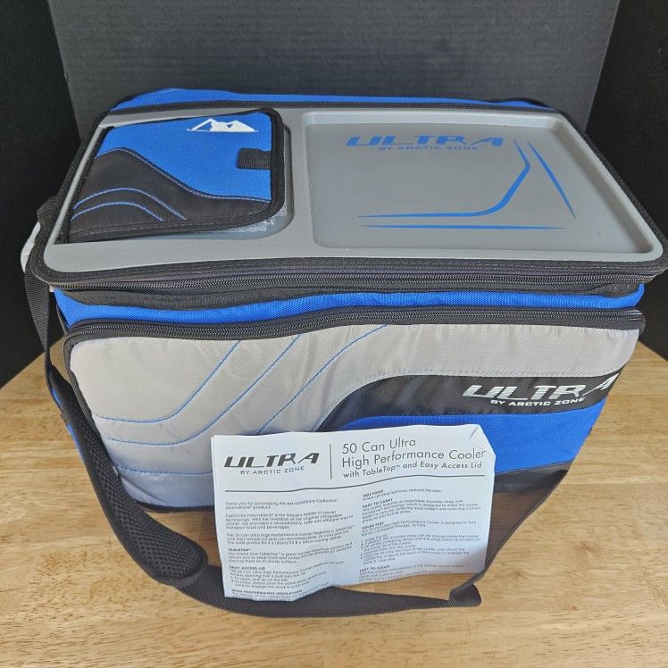 Arctic Zone Ultra 50 Can High Cooler Bag Tabletop Easy Access Lid Heat Damage $20 OBO