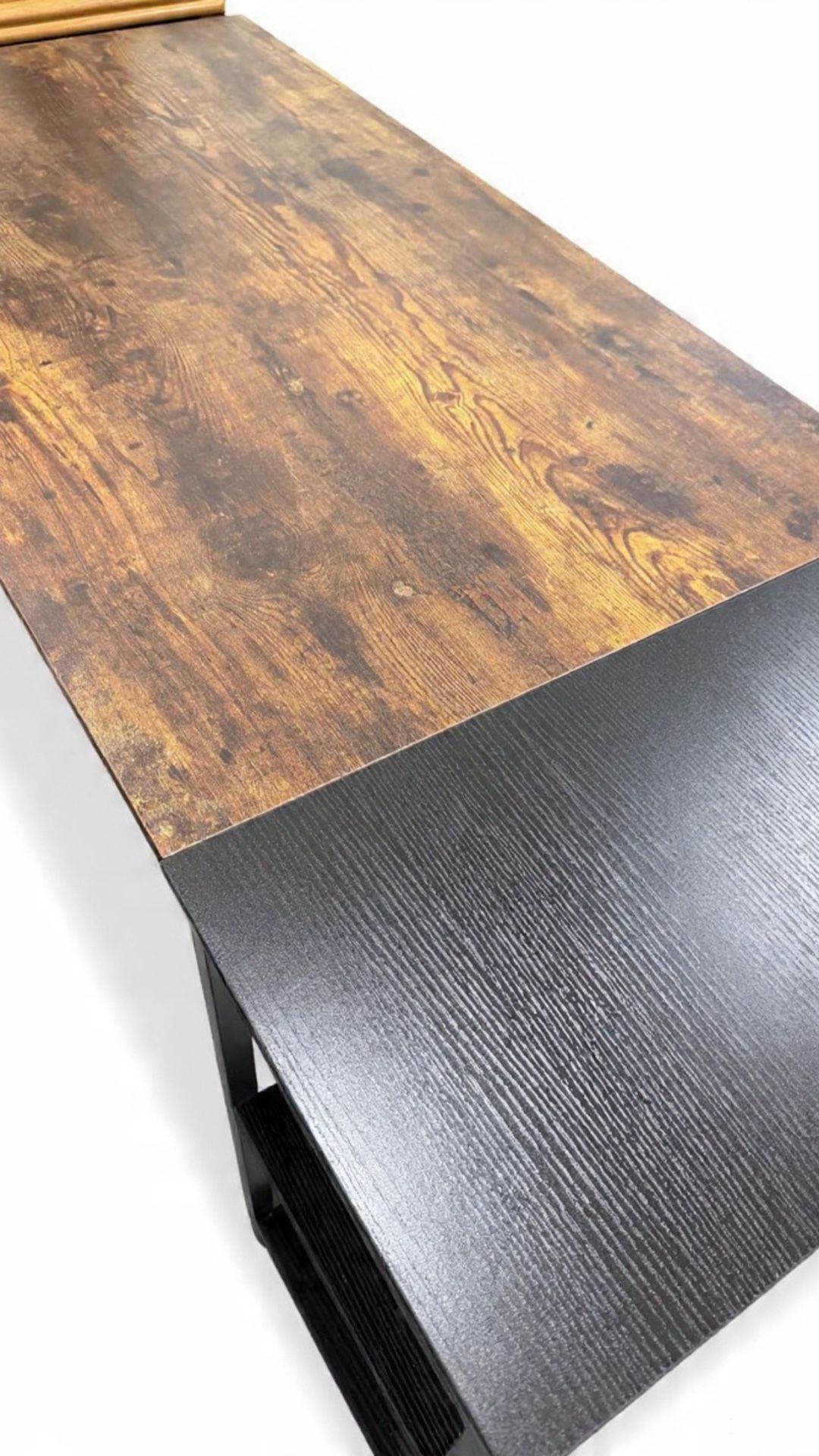 65 Inch Wooden And Metal Desk Used Like New With Shelves