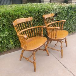 Vintage Mid-century Maple Arm Chairs