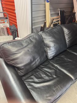 Large Faux Leather Sofa