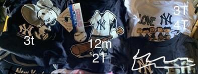 NY Yankees kids clothes tshirts and onesies. Size 12m thru 4T