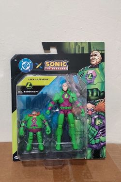 DC Comics Sonic The Hedgehog Lex Luthor Dr Eggman Action Figure Set NIB