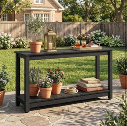 Black Outdoor Console Table