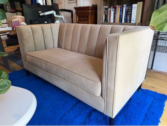 Art deco style velvet sofa